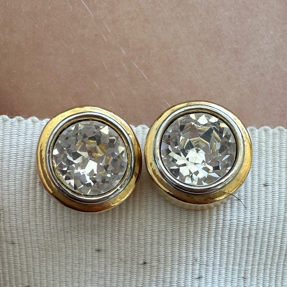 Vintage Clip on  Gold and Silver Tonned Stud Earrings